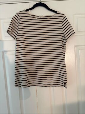 J. CrewStriped Short Sleeve Tee - Cream & Black